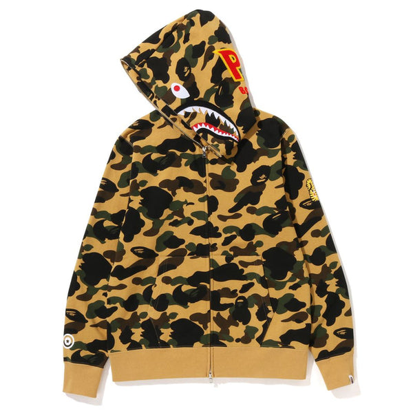 BAPE 1st Camo Shark Full Zip Hoodie Yellow