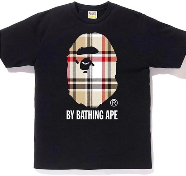 BAPE A Bathing Ape Check by Bathing Tee Black