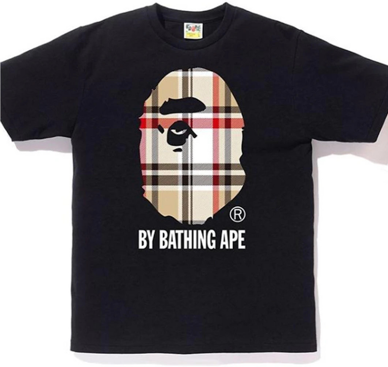BAPE A Bathing Ape Check by Bathing Tee Black