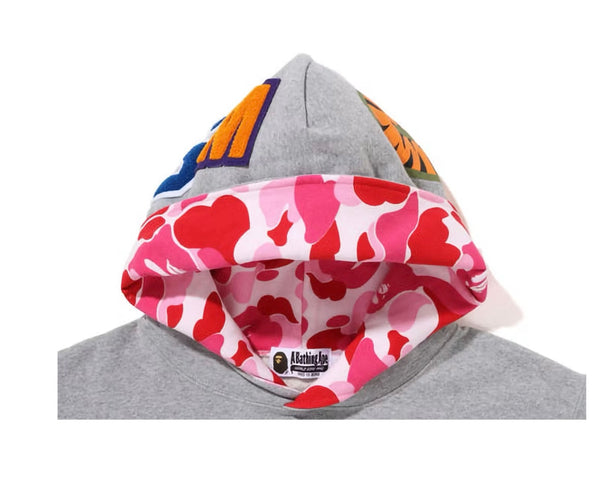 BAPE Shark Pullover Inside Mimetico Felpa con cappuccio grigio rosa