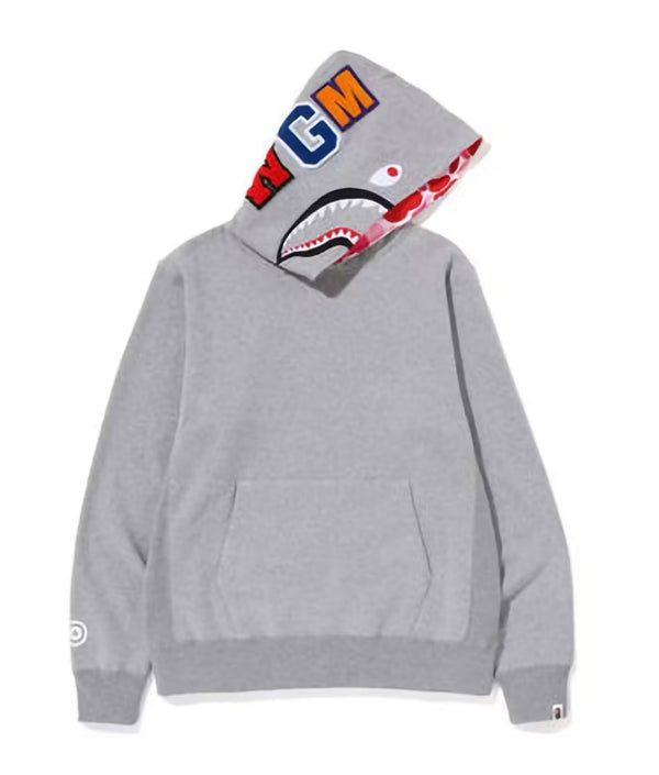 BAPE Shark Pullover Inside Mimetico Felpa con cappuccio grigio rosa