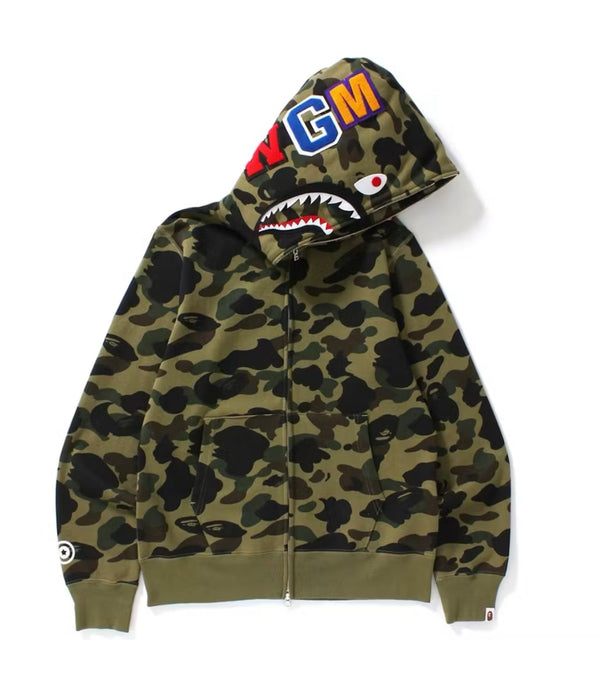 Felpa BAPE 1st Camo Shark Full
Zip verde