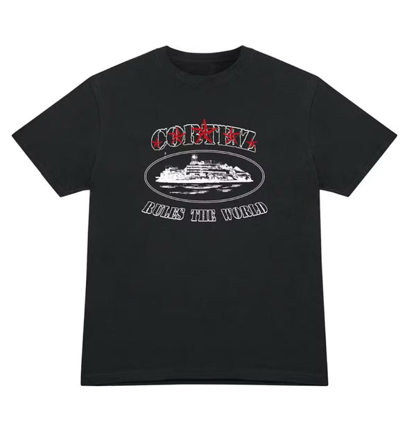Corteiz 5 Starz Alcatraz Tee Nero