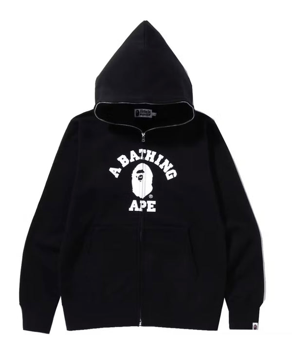 BAPE College Full Zip Felpa con cappuccio Nero
