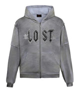 Lost Intricacy "Grey Grunge" Zip Up Hoodie