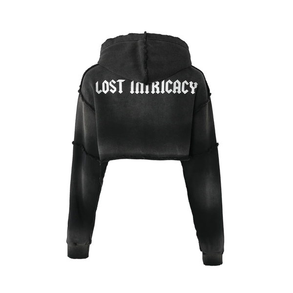 Lost intricacy "Black" Crop Zip Up Hoodie women