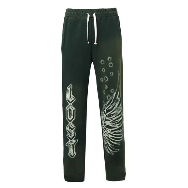 Lost Intricacy Emerald Flared Sweatpants