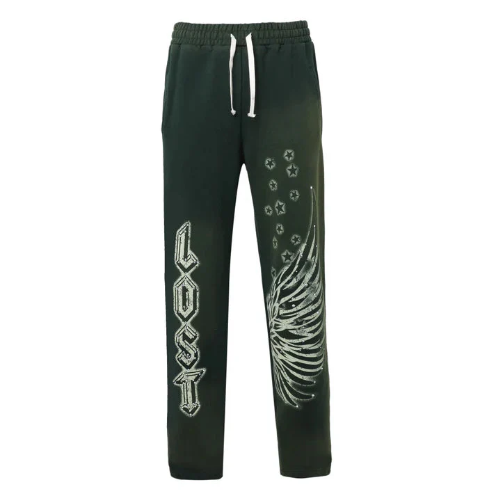 Lost Intricacy Emerald Flared Sweatpants
