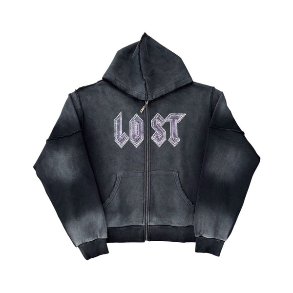 LOST INTRICACY CHAMBER- Black Washed hoodie