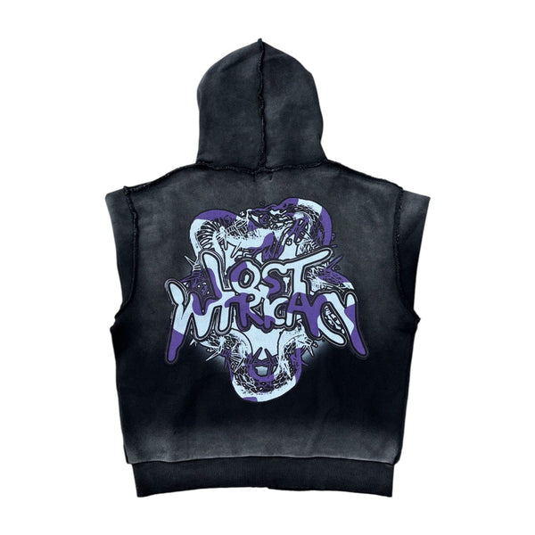 LOST INTRICACY CHAMBER- Black Washed hoodie