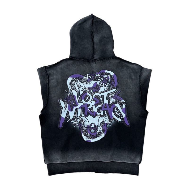LOST INTRICACY CHAMBER- Black Washed hoodie