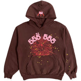 Sp5der Angel Number Hoodie Brown