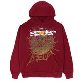 Sp5der Logo Hoodie Maroon