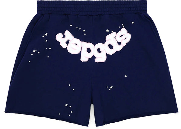 Sp5der OG Web Logo Sweat Short Blue