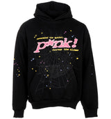 Sp5der P*nk Hoodie Black