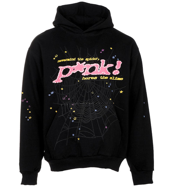 Sp5der P*nk Hoodie Black