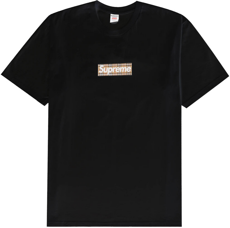 Supreme Burberry Box Logo Tee Black