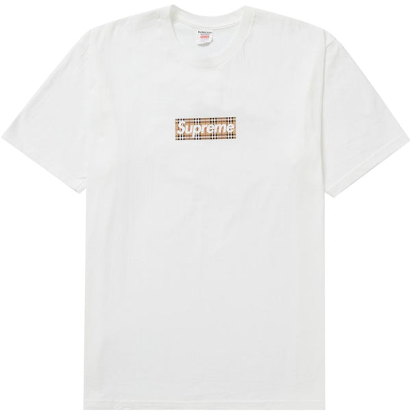 Supreme Burberry Box Logo Tee White