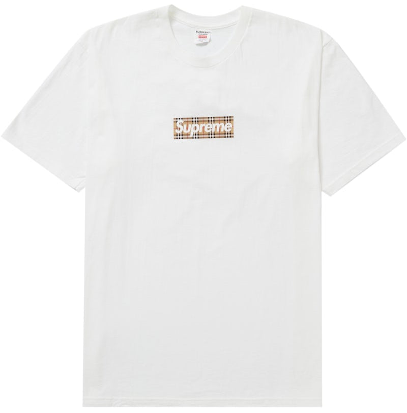 Supreme Burberry Box Logo Tee White