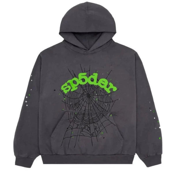 Sp5der Wait Web Hoodie Slate Grey